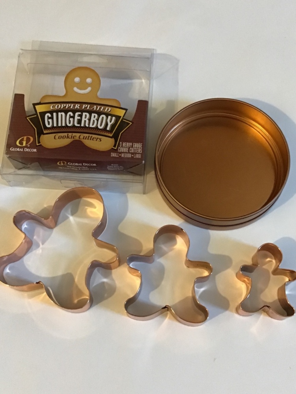 Copper Plated Ginger-boy Cookie Cutters With Storage Case